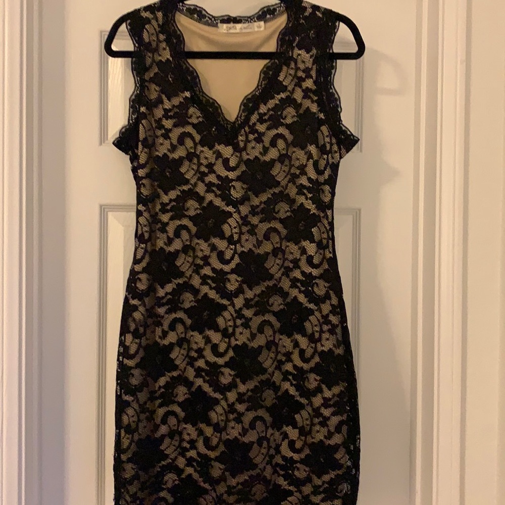 Black lace dress.
